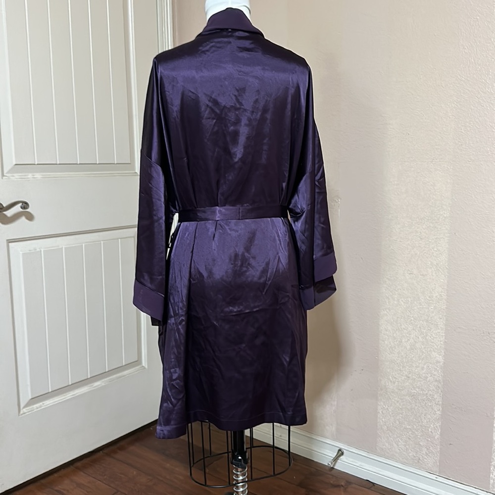Polyester Satin Deep Purple Robe - Picture 2 of 3